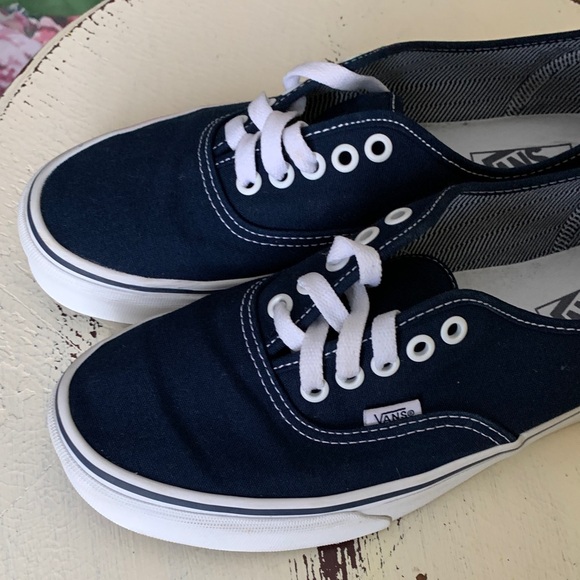 Vans Dark Blue Canvas Shoes with White Accents - Picture 7 of 7
